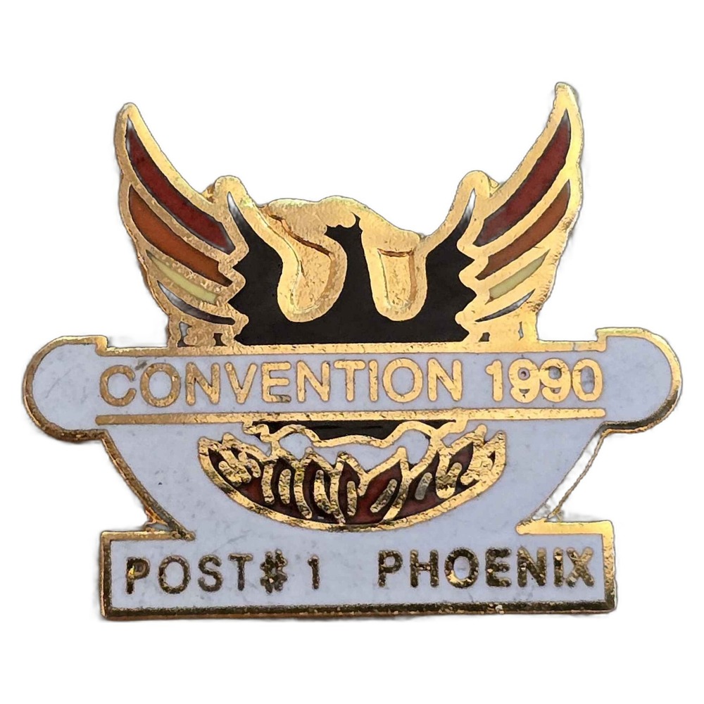 Vintage 1990 American Legion Post 1 Phoenix Convention Lapel Vest Hat Pin J5